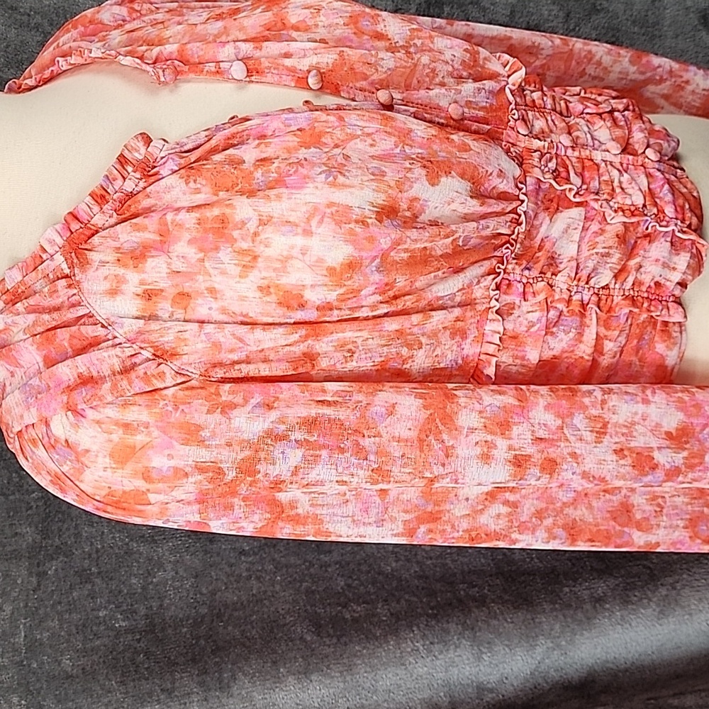 Anthropologie Vibrant Long Skeeve Cropped Blouse New With Tags Size M - Picture 7 of 10